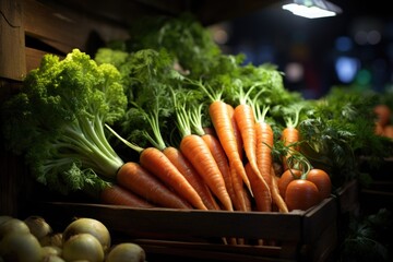 A lot of carrots with the word carrots in the background, generative IA