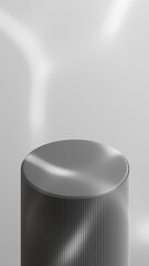 Minimalist Cylindrical Podium with Ribbed Surface for Modern Product Display - 3D Render for Showcase and Presentation