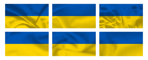 Set of Ukrainian national flags