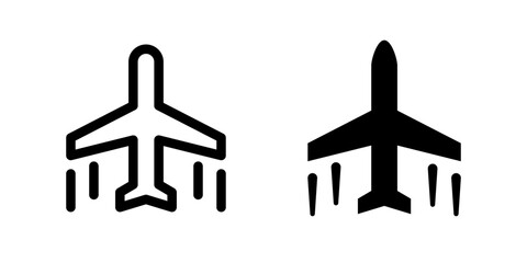 Airplane icon. Flight symbol. Plane vector illustration. Travel sign. Airline pictogram.
