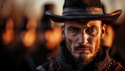 Historic event reenactment with accurate period costumes, Vintage, Sepia tones, Photography