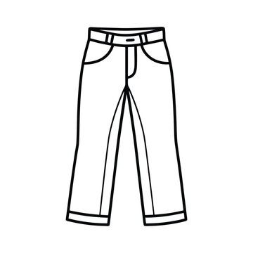 black and white pants outline clip art preview
