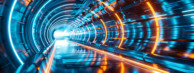 Fototapeta premium Futuristic Light Tunnel
