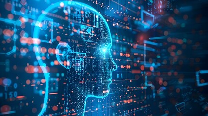 Obraz premium Seamless of Big Data,AI,and Machine Learning for Advanced Analytics