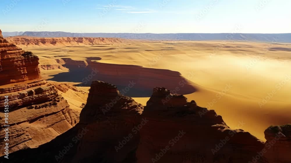 Poster A feeling of freedom and awe as you soar above the striking desert cliffs in the midday heat.