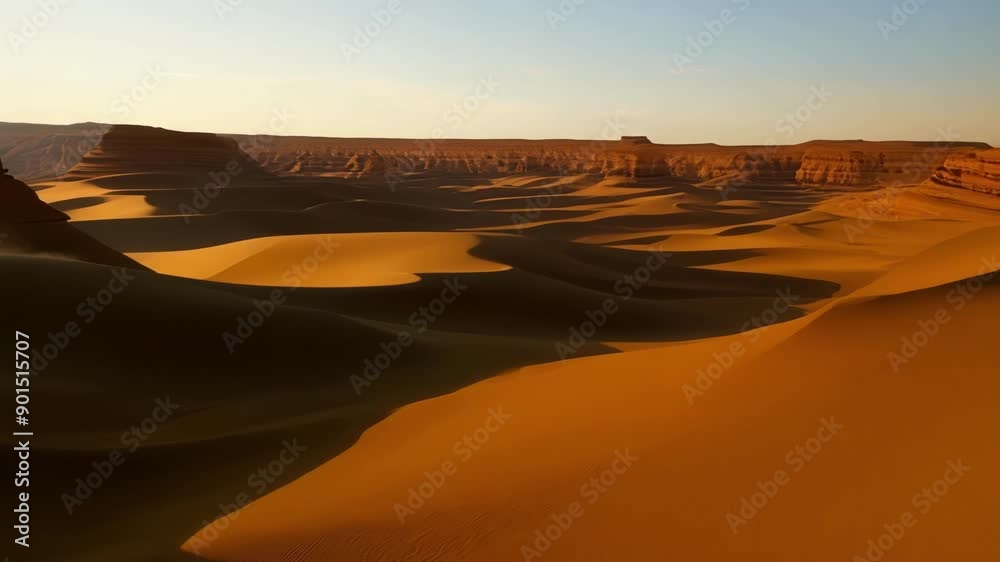 Poster Breathtaking views of the desert cliffs surrounded by endless stretches of sand.