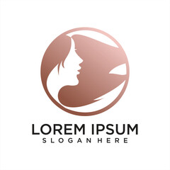 Woman feminine elegan beauty logo design template