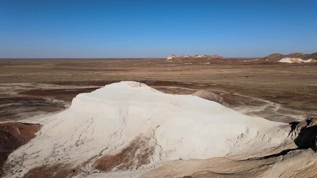 Panorama of surreal rock formations near Coober Pedy, The Kanku-Breakaways Conservation Park, South Australia