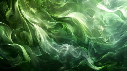 Obraz premium Ethereal Green Swirls: A Captivating Abstract Design