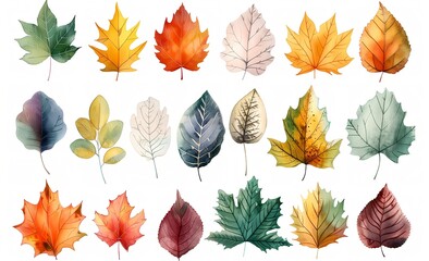 カラフルな秋の落ち葉