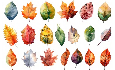 カラフルな秋の落ち葉