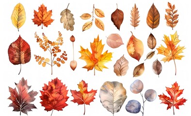 カラフルな秋の落ち葉