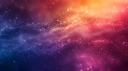 Naklejka premium Vibrant Cosmic Abstract with Sparkling Particles in a Colorful Gradient
