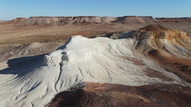 Panoramic view of unusual rock formations near Coober Pedy, The Kanku-Breakaways Conservation Park, South Australia