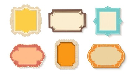 A vector set of coupon frames and price labels featuring a mix of rectangular, square, and irregular shapes, with jagged, curved, and wavy edges. 