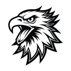 Aggressive Eagle minimalist logo black vector