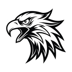Aggressive Eagle minimalist logo black vector
