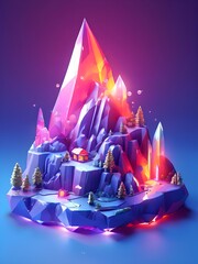 ethereal poly art landscape