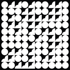 Bauhaus geometric pattern background, vector abstract circle, triangle and square lines art. Yellow, blue, red and green color, trendy Bauhaus pattern backgrounds set