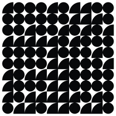 Bauhaus geometric pattern background, vector abstract circle, triangle and square lines art. Yellow, blue, red and green color, trendy Bauhaus pattern backgrounds set