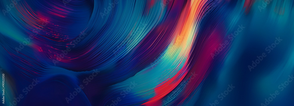Wall mural futuristic and dynamic, these light wires form a colorful pattern symbolizing high-speed connectivit