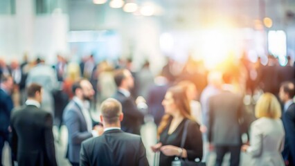 Networking Session with Blurred Crowd - A networking session at a business event, with the crowd and surroundings blurred for effect.
