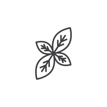 basil leaves outline on white background clip art preview