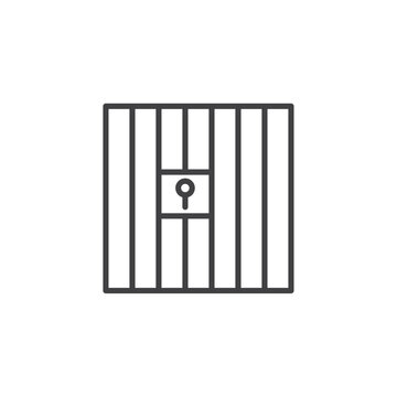 prison bars with keyhole outline clip art preview