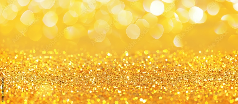 Poster Yellow glitter backdrop with copy space image