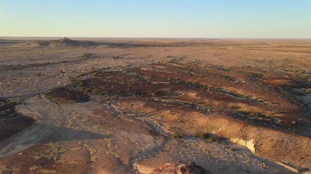 Flying over incredible landscape of the Kanku-Breakaways Conservation Park, South Australia