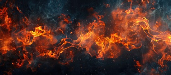 Orange flames against a dark backdrop providing ample copy space image