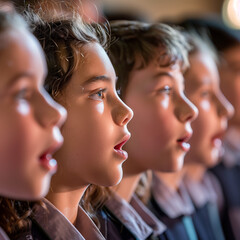 Fototapeta premium students singing in choir 