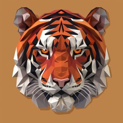 A lowpoly style tiger head icon
