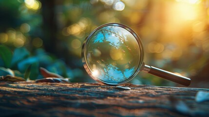 recruitment process, a magnifying glass symbolizes precision and attention to detail in the search for ideal job candidates, reflecting a thorough selection process