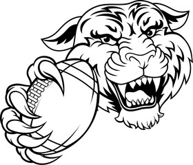 A tiger American football sports team cartoon animal mascot