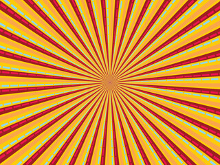 Vector illustration of bright sunlight, multicolored starburst background. The sunlight spreads.