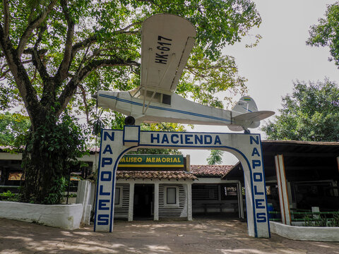 DORADAL, COLOMBIA - JULY 07 2024 Hacienda Napoles, known property of Pablo Escobar, now memorial museum of victims