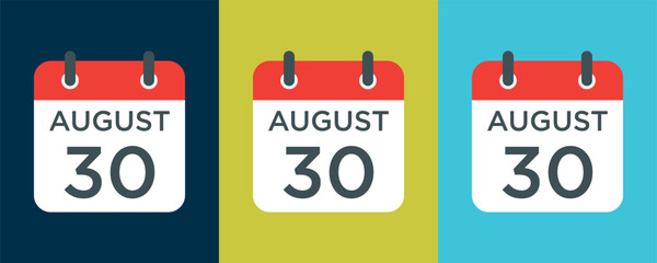 calendar - August 30 icon illustration isolated vector sign symbol