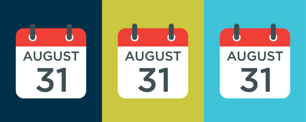 Obraz premium calendar - August 31 icon illustration isolated vector sign symbol