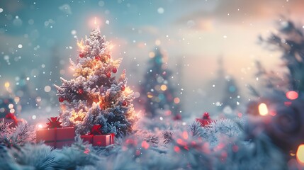 Fototapeta premium A christmas decoration illustration image background. Generative AI.