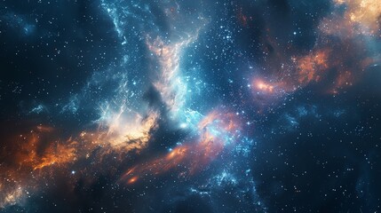 Cosmic background with stars, galaxies, and nebulae in deep space