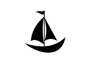 sailboat icon logo template vector illustration cruise business icon