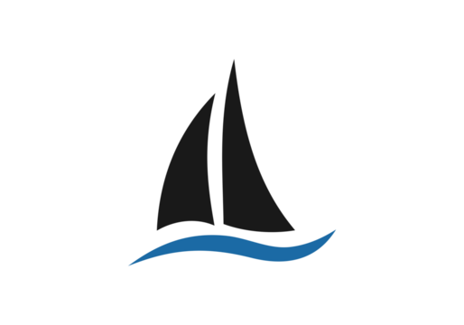 sailboat icon logo template vector illustration cruise business icon