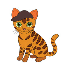 Charming Bengal Halloween Cat Vector Illustration