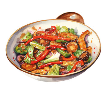 recommend clip art: Wok Clipart Illustration