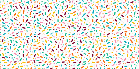 Colorful sprinkles banner background, colorful falling decorative sprinkles background