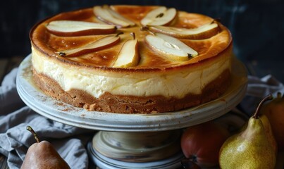 Pear and ricotta cheesecake