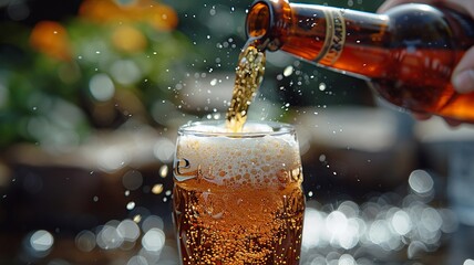 Pouring beer into a glass on National American Beer Day