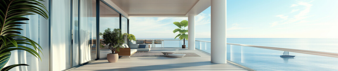 View apartment luxury balcony modern terrace 3D house city residential. Condominium luxury view apartment real window project penthouse complex new exterior hotel design architecture home family high