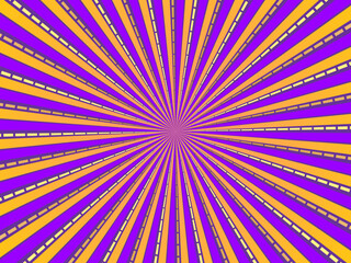 Vector illustration of bright sunlight, multicolored starburst background. The sunlight spreads.